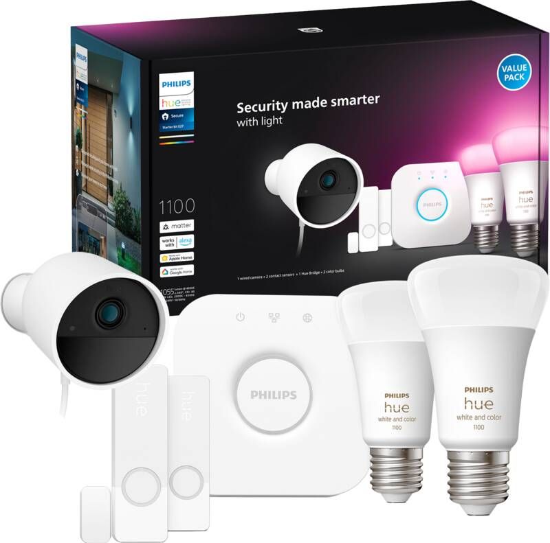 Philips Hue Secure Starterkit White and Color E27