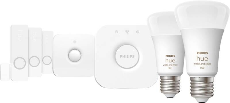 Philips Hue Secure Startpakket E27 White Ambiance 2-Pack + Sensoren