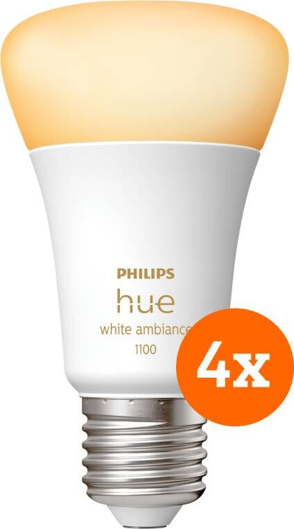 Philips Hue White Ambiance E27 1100lm 4-pack