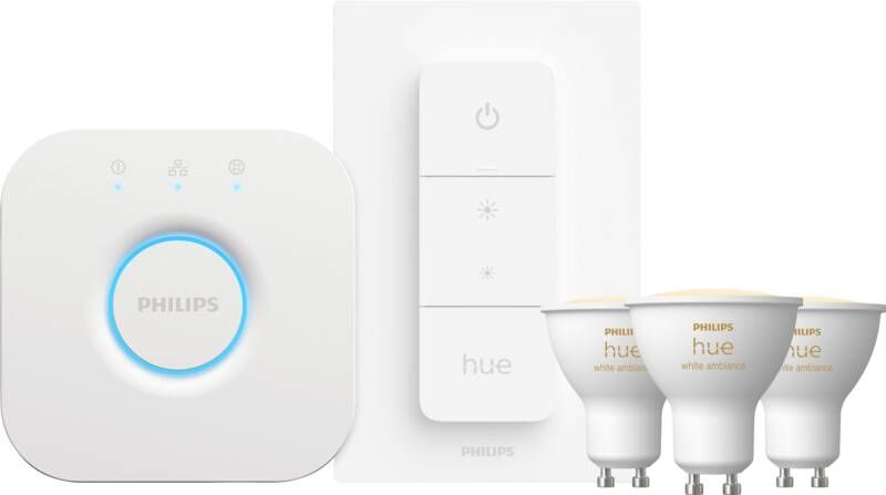Philips Hue White Ambiance GU10 3-pack + dimmer