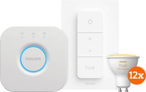 Philips Hue White Ambiance Starter Pack GU10 met 12 lampen dimmer + Bridge