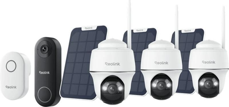 Reolink Argus B430 3-Pack + Solar Panel + D340W + Chime