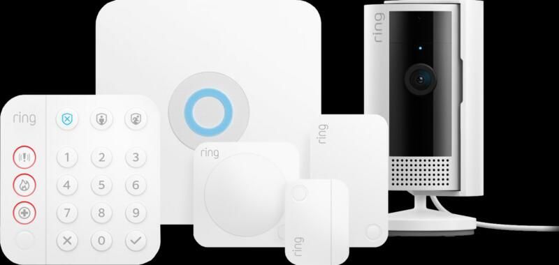 Ring Alarmsysteem met 1 magneetcontact en 1 bewegingssensor + Indoor Cam 2nd gen Wit