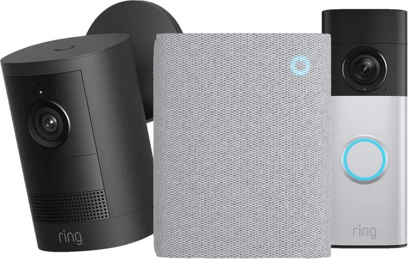 Ring Outdoor Camera Batterij 2e Gen Zwart + Battery Video Doorbell 2K Plus + Chime 3e Gen