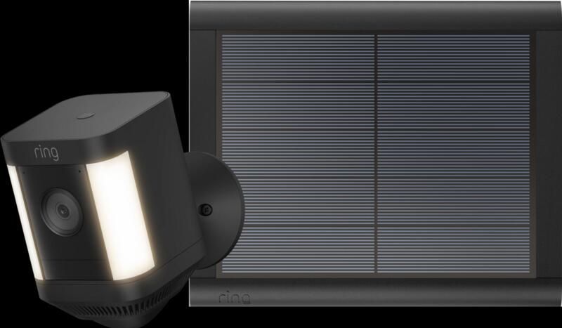 Ring Spotlight Cam Plus Battery Zwart + usb-C zonnepaneel