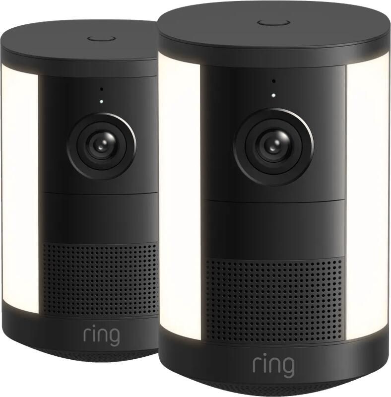 Ring Spotlight Camera 2e Generatie Batterij Zwart Duo Pack