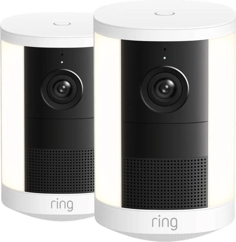 Ring Spotlight Camera 2e Generatie Stekker Wit Duo Pack