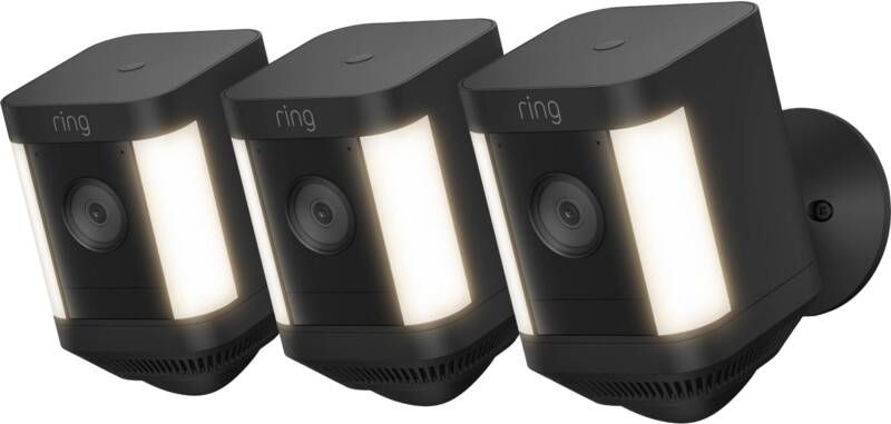 Ring Spotlight Cam Plus Battery Zwart 3-pack