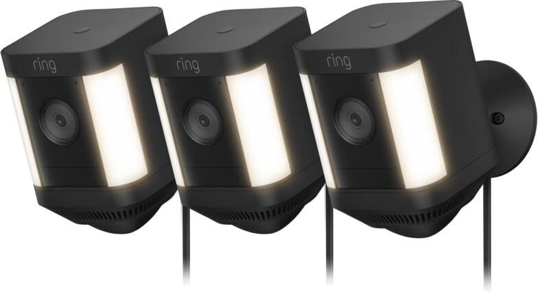 Ring Spotlight Cam Plus Plug In Zwart 3-pack
