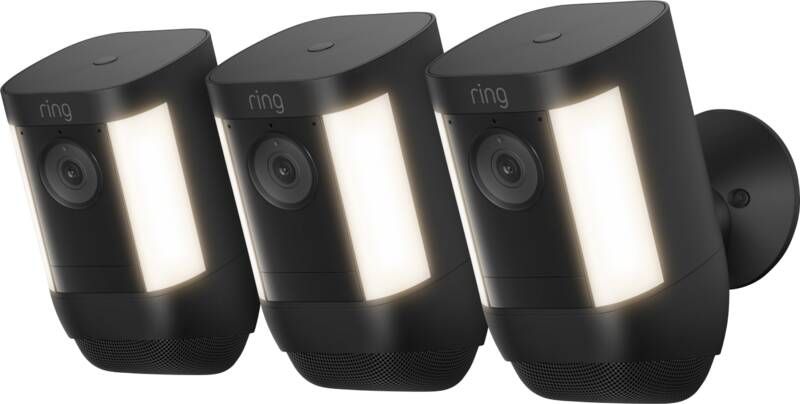 Ring Spotlight Cam Pro Battery Zwart 3-pack