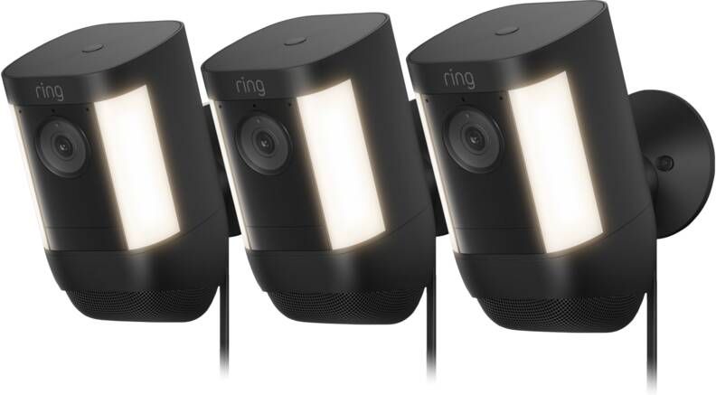Ring Spotlight Cam Pro Plug In Zwart 3-pack