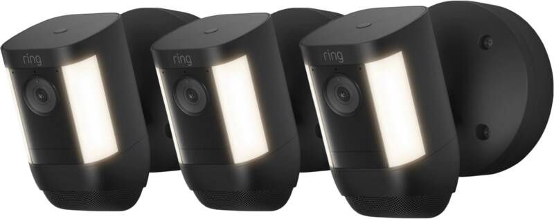 Ring Spotlight Cam Pro Wired Zwart 3-pack