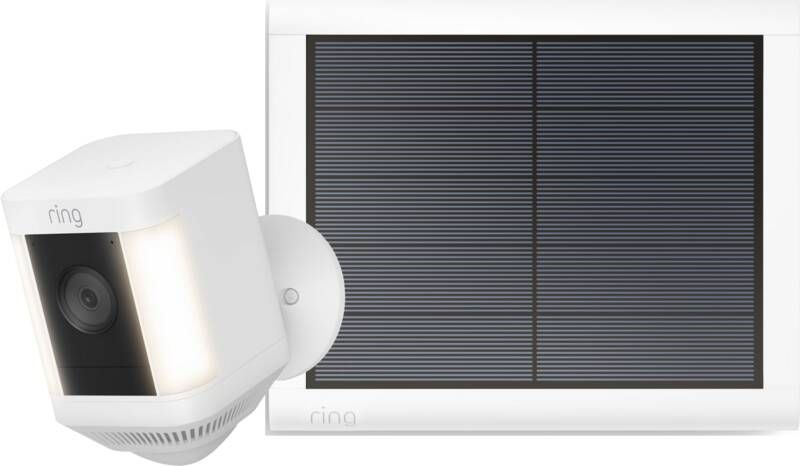 Ring Spotlight Cam Plus Wit Zwart + usb-C zonnepaneel