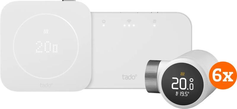 Tado Draadloze Slimme ThermostaatX Multi Room Startpakket 2e Generatie (6 Radiatorknoppen)
