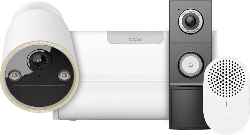 TP-Link Tapo C460 + H500 CentralHub + D235 Smart Battery & Wired Doorbell