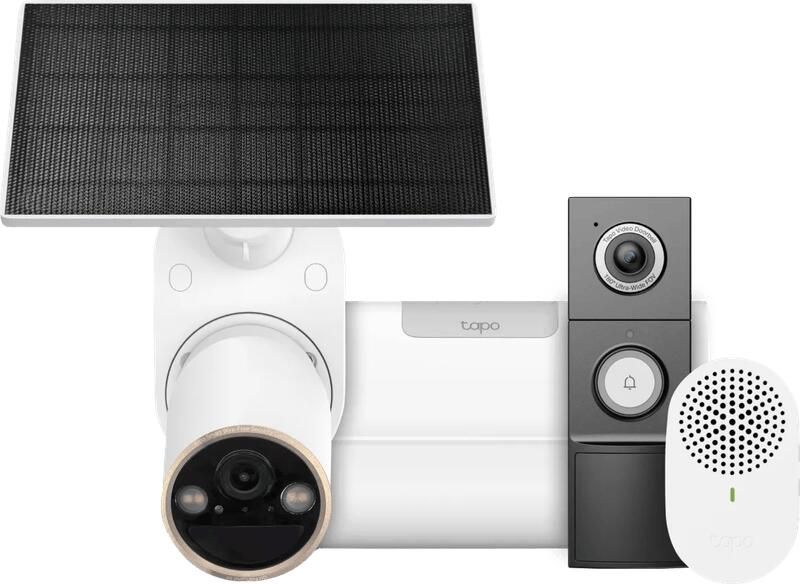 TP-Link Tapo C460 Solar Kit + H500 CentralHub + D235 Smart Battery & Wired Doorbell