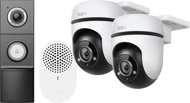 TP-Link Tapo C500 Duo Pack + D235 Smart Battery & Wired Doorbell