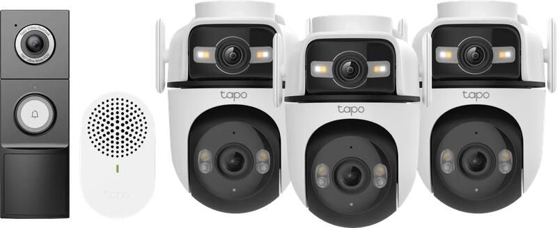 TP-Link Tapo C545D 3-Pack + D235 Smart Battery & Wired Doorbell