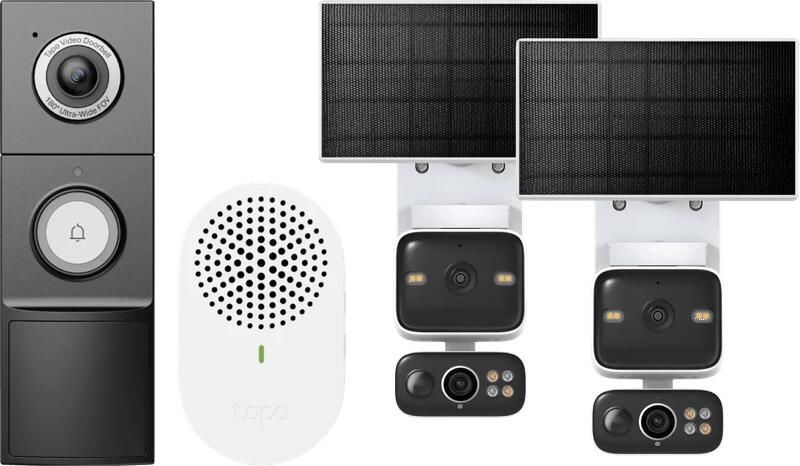TP-Link Tapo C645D Solar Kit Duo Pack + D235 Smart Battery & Wired Doorbell