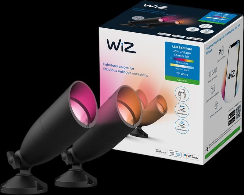 WiZ Connected WiZ Grondspot voor buiten Wit en Gekleurd Licht starterset Zwart