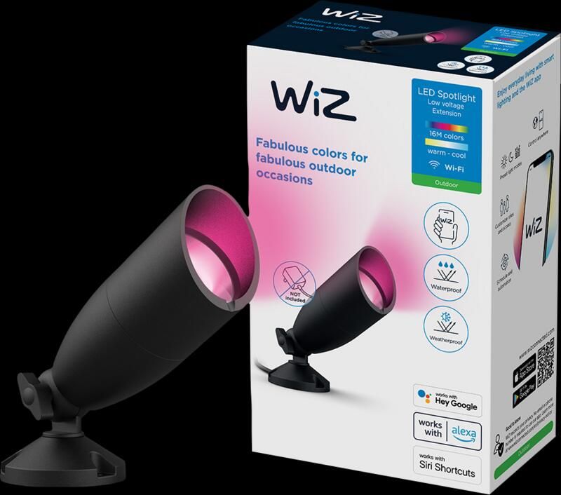 WiZ Connected WiZ Grondspot voor buiten Wit en Gekleurd Licht uitbreiding Zwart