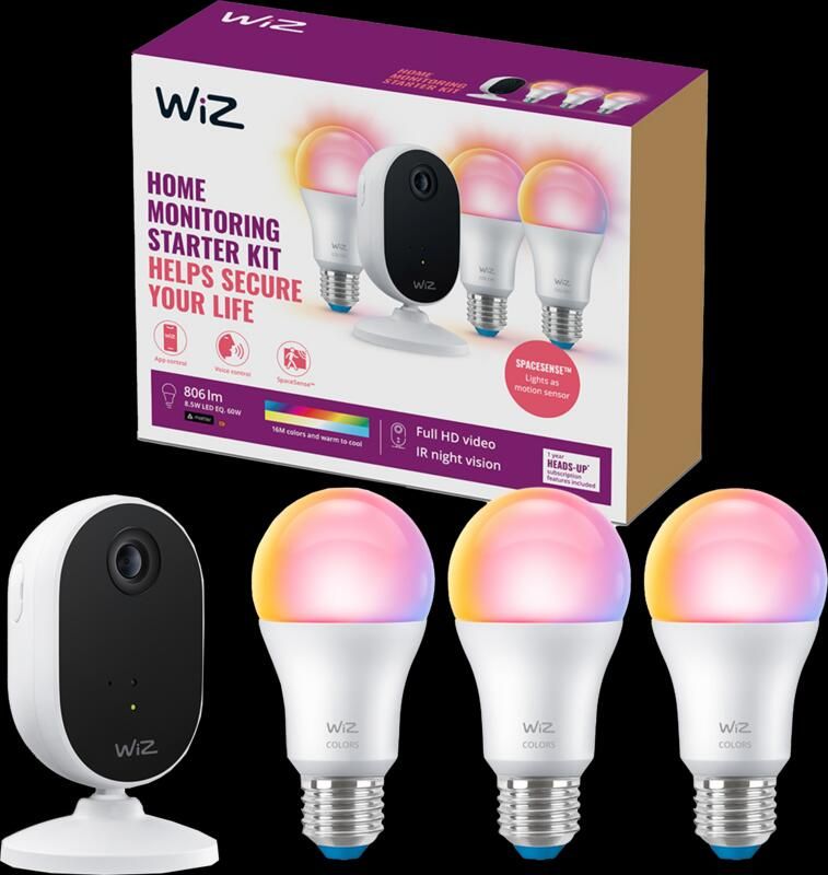 WiZ Connected WiZ Home Monitoring starterkit 3 smart lampen + IP camera