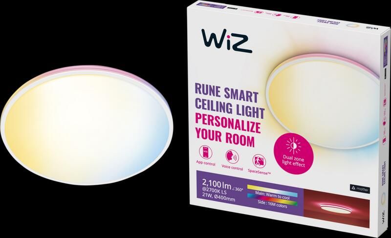 WiZ Connected WiZ Plafondlamp Rune Gekleurd en wit licht wit