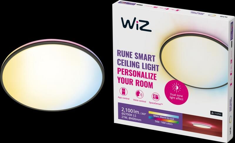 WiZ Connected WiZ Plafondlamp Rune Gekleurd en wit licht zwart