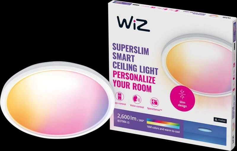 WiZ Connected WiZ Plafondlamp SuperSlim Wit Gekleurd en Wit licht