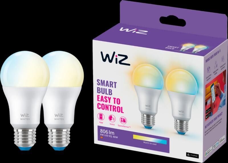 WiZ Connected WiZ Smart Lamp 2-pack Warm tot Koelwit Licht E27 Mat