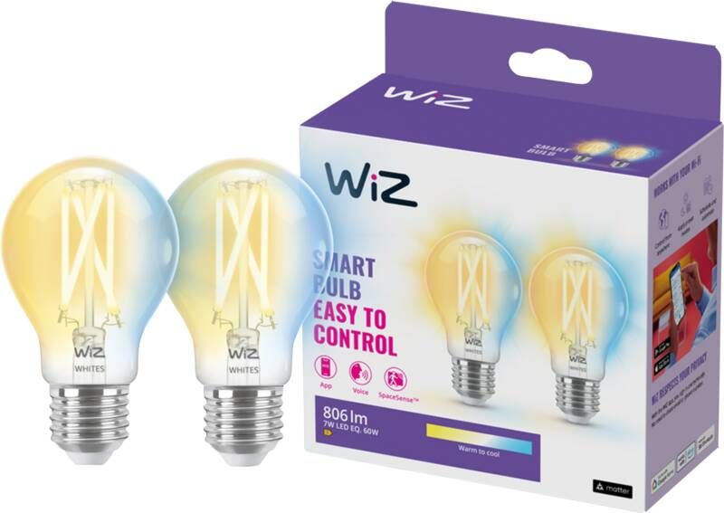 WiZ Connected WiZ Filament lamp 2-pack Warm tot Koelwit Licht E27