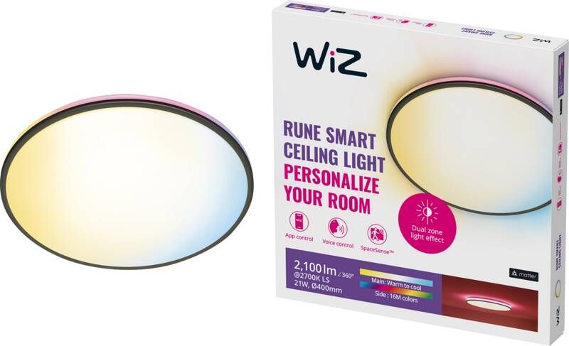 WiZ Connected WiZ Plafondlamp Rune Gekleurd en wit licht zwart