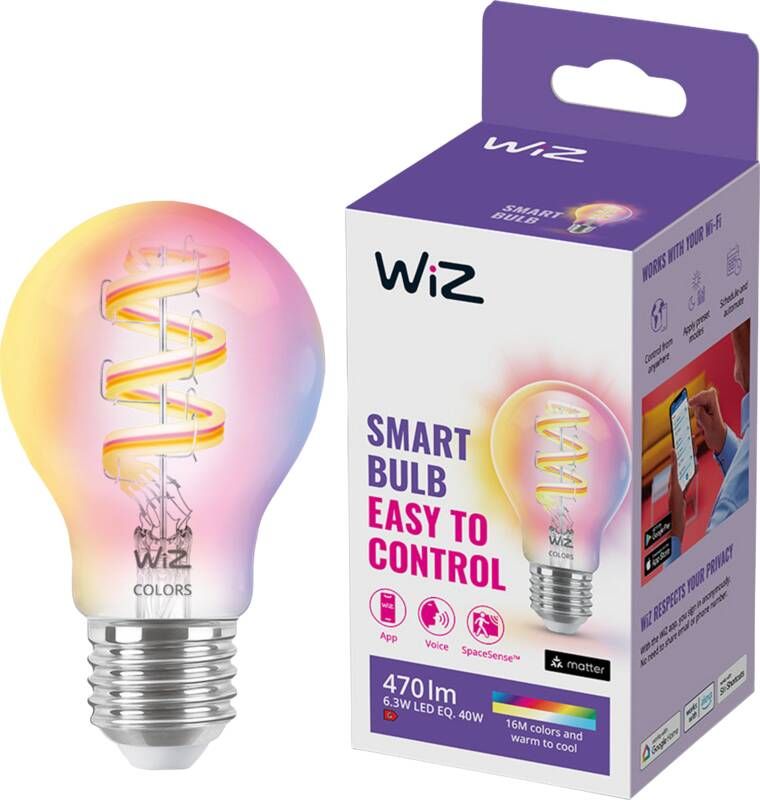 WiZ Filament lamp Gekleurd en wit licht E27