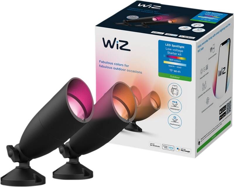 WiZ Connected WiZ Grondspot voor buiten Wit en Gekleurd Licht starterset Zwart