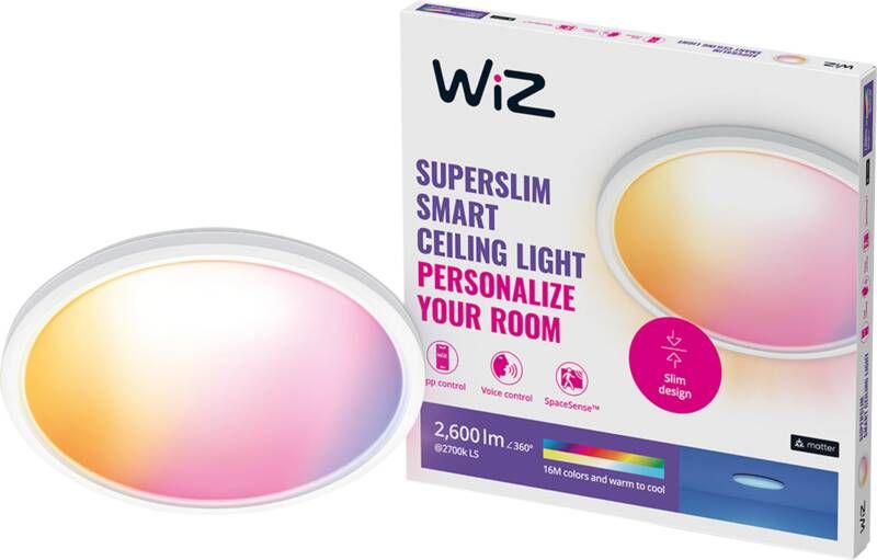 WiZ Plafondlamp SuperSlim Wit Gekleurd en Wit licht