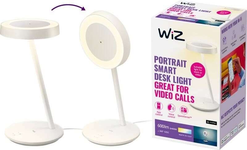 WiZ smart bureaulamp alle tinten wit licht
