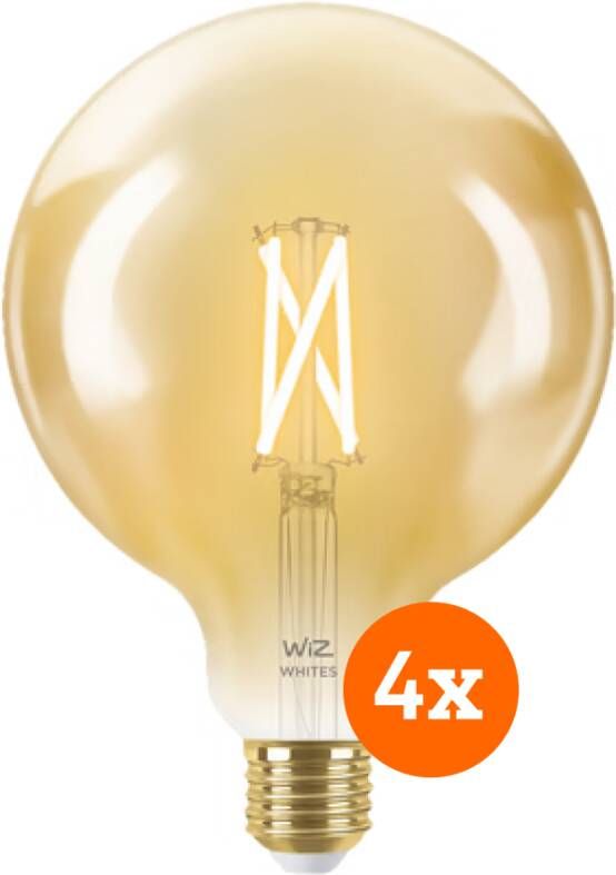 WiZ Connected WiZ Smart Filament lamp Globe XL 4-pack Warm tot Koelwit Licht E27