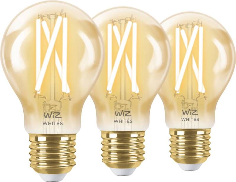 WiZ Connected WiZ Smart Filament lamp Standaard Goud 3-pack Warm tot Koelwit Licht E27