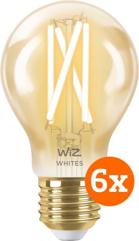 WiZ Connected WiZ Smart Filament lamp Standaard Goud 6-pack Warm tot Koelwit Licht E27