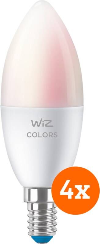 WiZ Connected WiZ Smart Kaarslamp 4-pack Gekleurd en Wit Licht E14