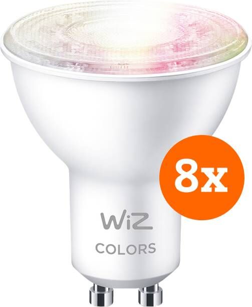 WiZ Connected WiZ Smart Spot 8-pack Gekleurd en Wit Licht GU10