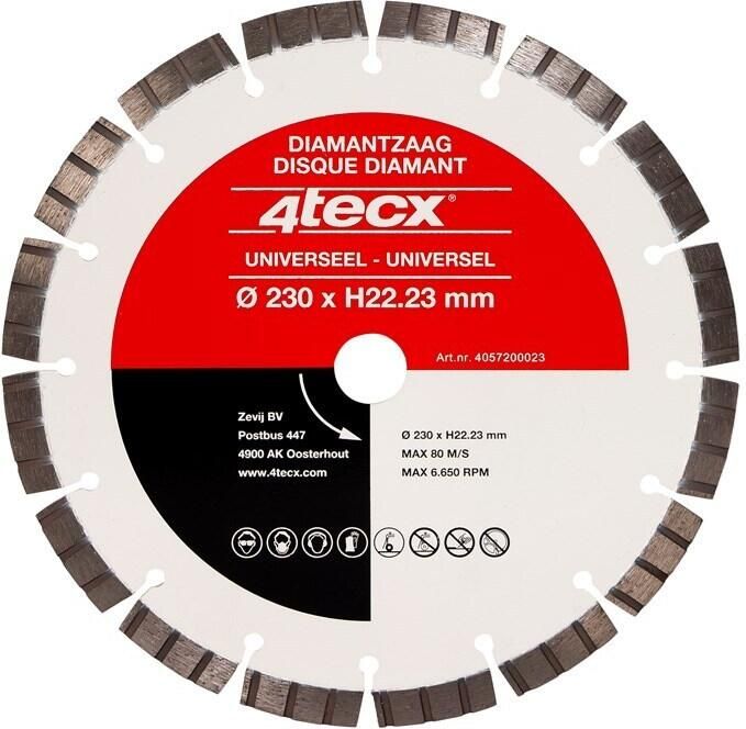 4tecx Diamantzaagblad universeel turbo geluidsarme kern 115 x 22mm - Foto 1