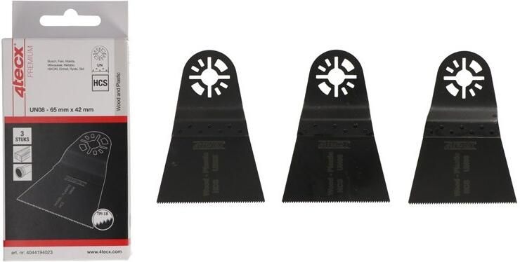 Mtools 4tecx Multizaagblad universeel 08 standaard hcs 65 x 42 mm 3 stuks |