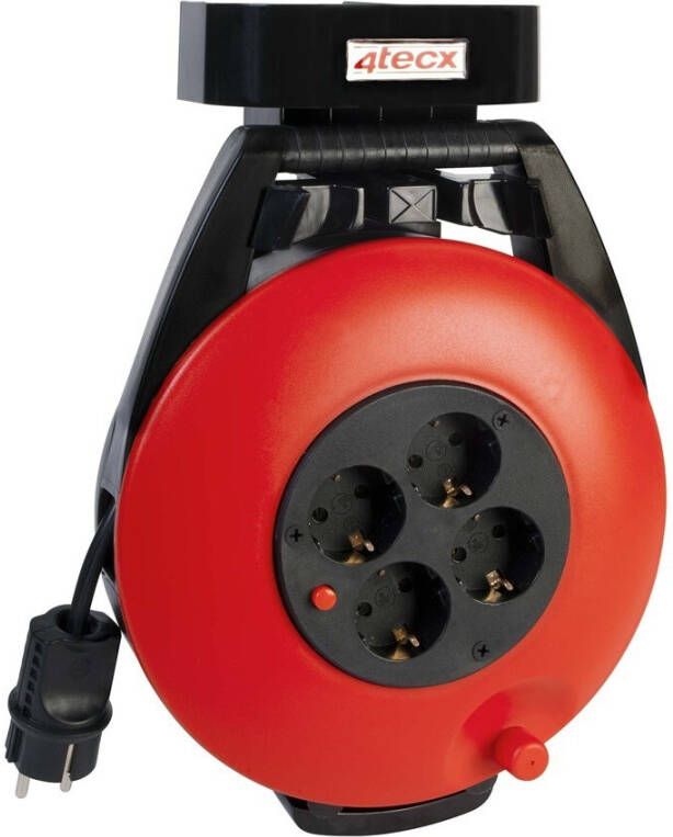 4tecx Kabelhaspel economy NL KBR15T 15m thermisch beveiligd + wandhouder