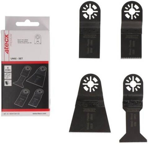 Mtools 4tecx Multizaagblad set universeel 92 hout-metaal 4 stuks |