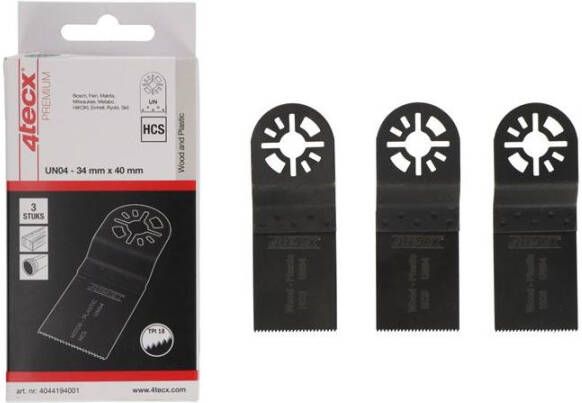 Mtools 4tecx Multizaagblad universeel 04 standaard hcs 34 x 40 mm 3 stuks |
