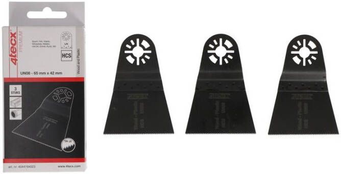 Mtools 4tecx Multizaagblad universeel 08 standaard hcs 65 x 42 mm 3 stuks |