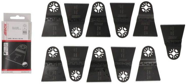 Mtools 4tecx Multizaagblad universeel 09 precisie hcs 68 x 42 mm 10 + 1 stuks |