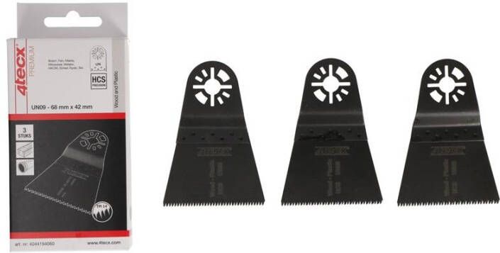 Mtools 4tecx Multizaagblad universeel 09 precisie hcs 68 x 42 mm 3 stuks |