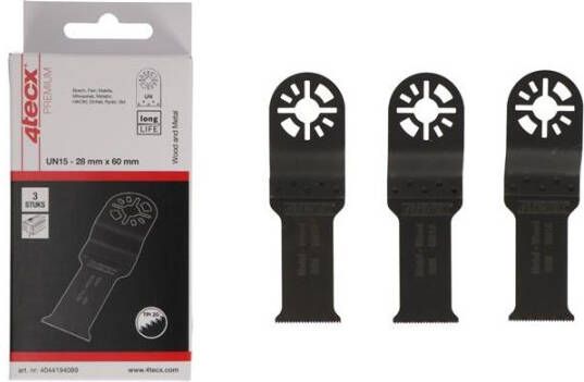 Mtools 4tecx Multizaagblad universeel 15 bi-metaal 28 x 60 mm 3 stuks |